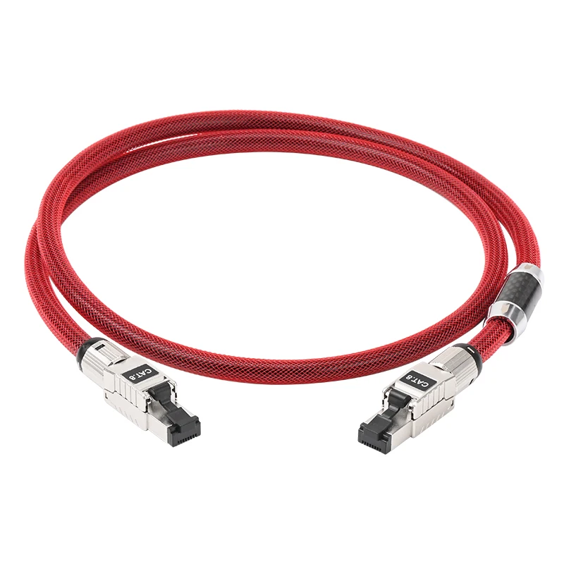 HiFi CAT.8 Network Cable for ANSI/TIA-568-C.2-1 High Purity Pure Silver Core Ethernet Cable Speed Lan RJ45 Network Cord