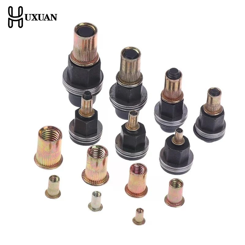 

【W】10pcs Hand Rivet Nut Tool Set Manual Riveter Kit With M3-12 Nut Heads For DIY Repair Installation, Easy Use Accessory