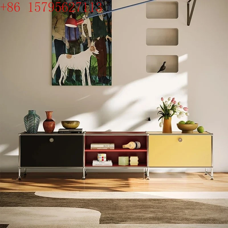 

Средневековый шкаф для телевизора USM, напольный шкаф из нержавеющей стали с допамином для гостиной, боковой шкаф для хранения CQY