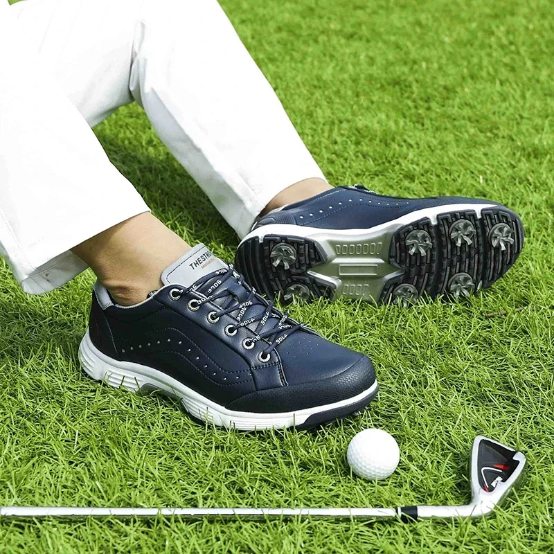 

New Mens Golf Shoes Waterproof Golf Sneakers Men Outdoor Golfing Spikes Shoes Big Size 7-14 Jogging Walking Sneakers Male