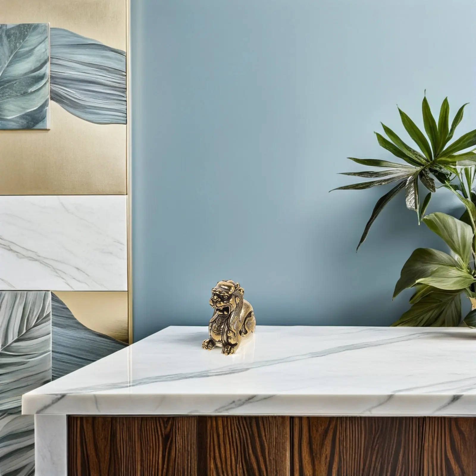 

Латунная статуэтка Пи Яо для фэн-шуй: украшение для дома и офиса, символ удачи и процветания, китайская мифология