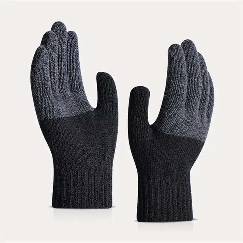 Winter Knit Gloves Women With Touchscreen Fingers Slip Warm Texting Smart Phone Gloves Simple Cold Ski Mittens Gloves Unisex