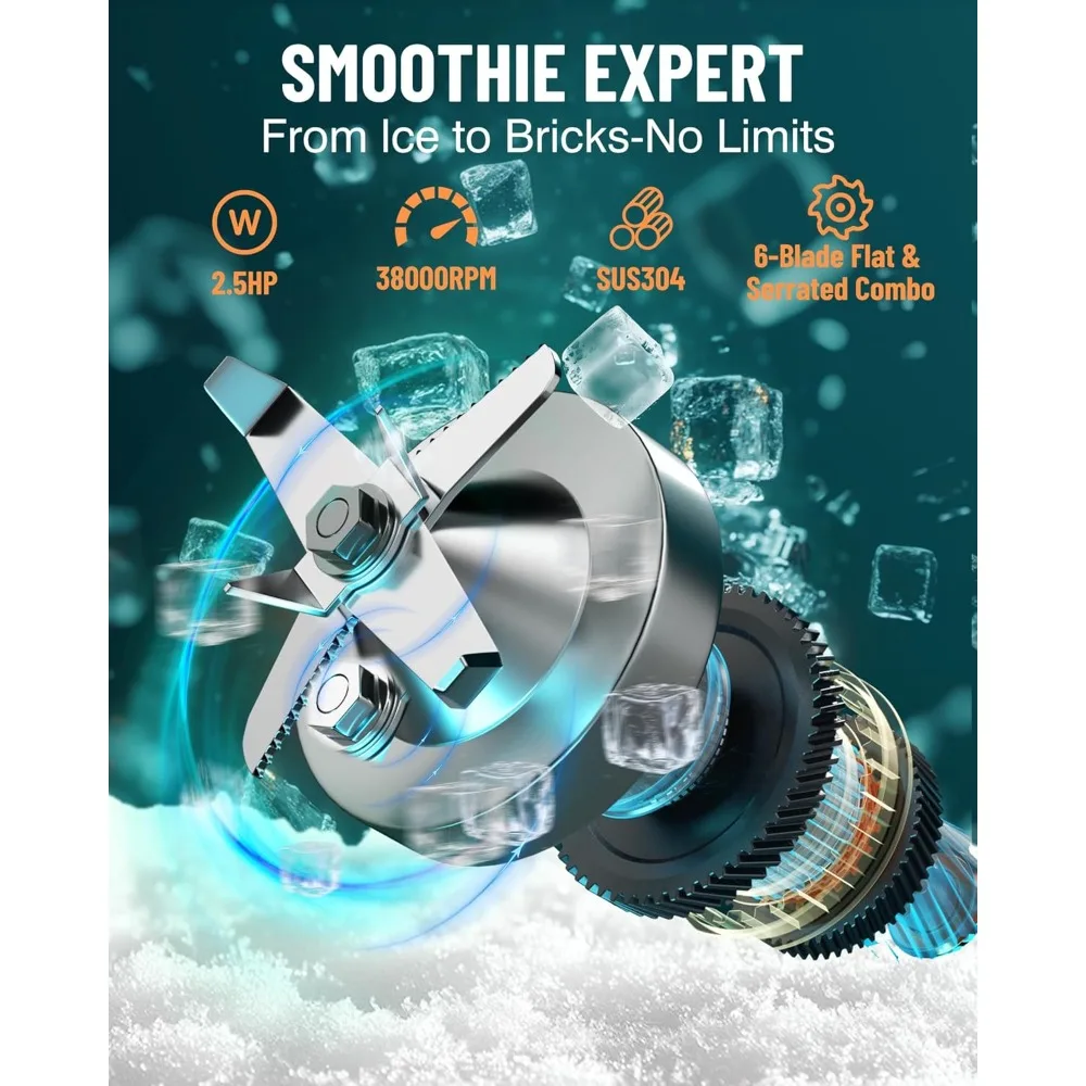 Frullatore commerciale professionale con scudo Custodia sonora silenziosa 2200W Industrie Professionale potente e silenzioso