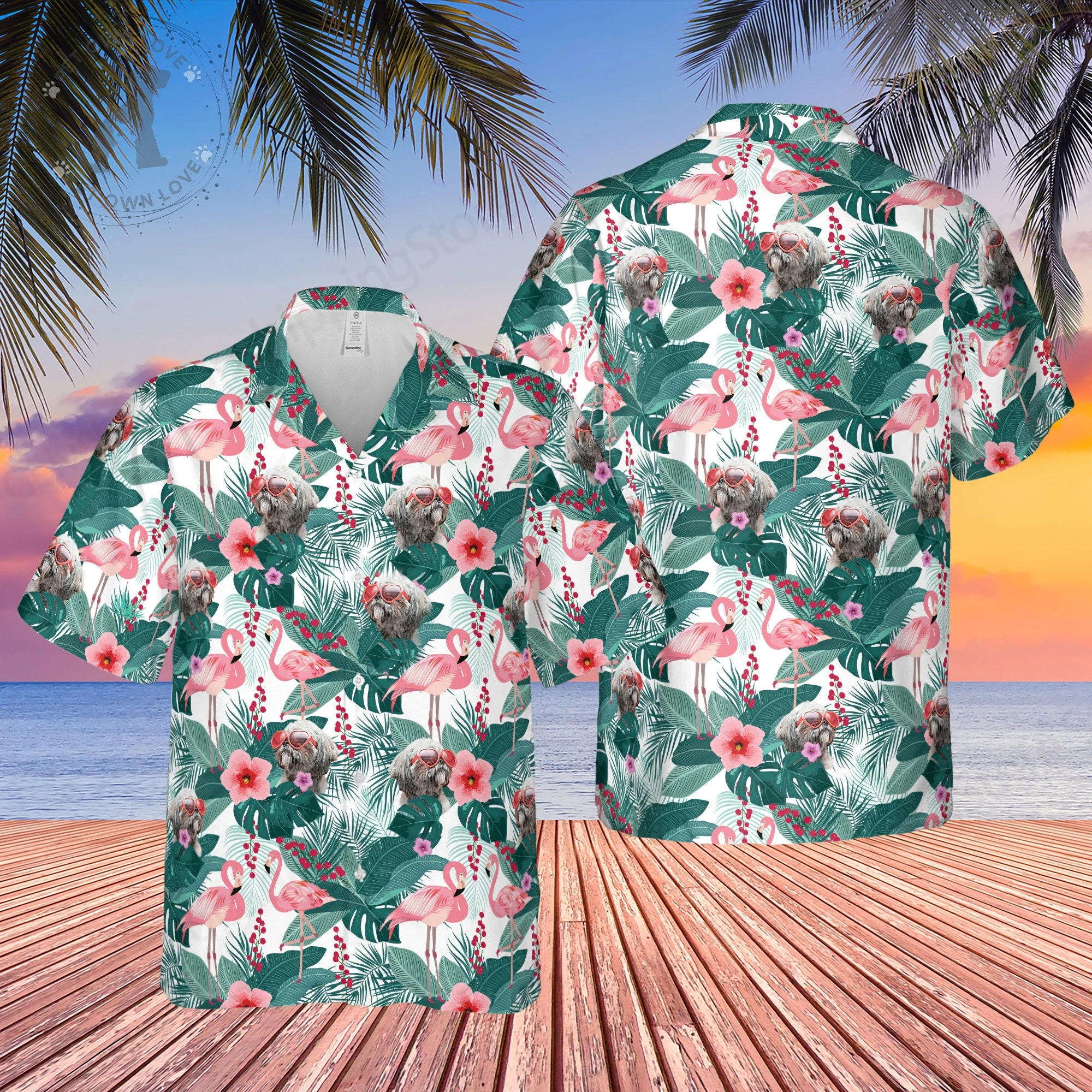 Camisa hawaiana con estampado 3d de Flamenco para hombre y mujer, camisa de manga corta a la moda, blusa de playa, Unisex