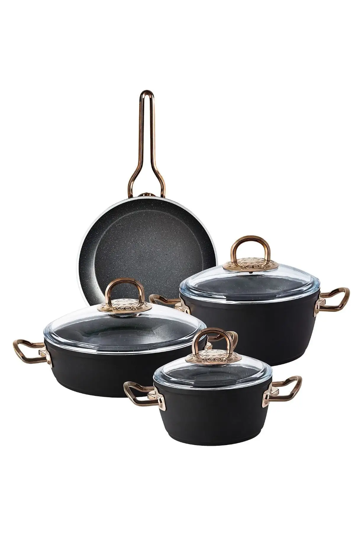 DOLBOVI Helis Arya Rosegold 7 piece granite Cookware Set Cookware Set