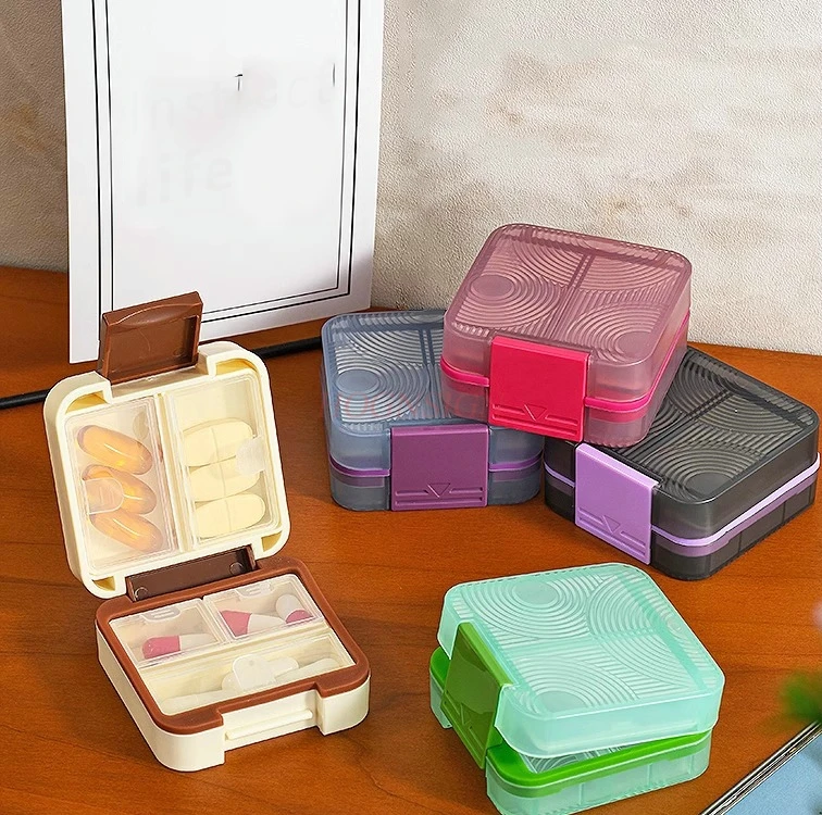 1pcs Medicine box, portable drug dispensing box, three meals a day, mini elderly portable dispensing box, one week