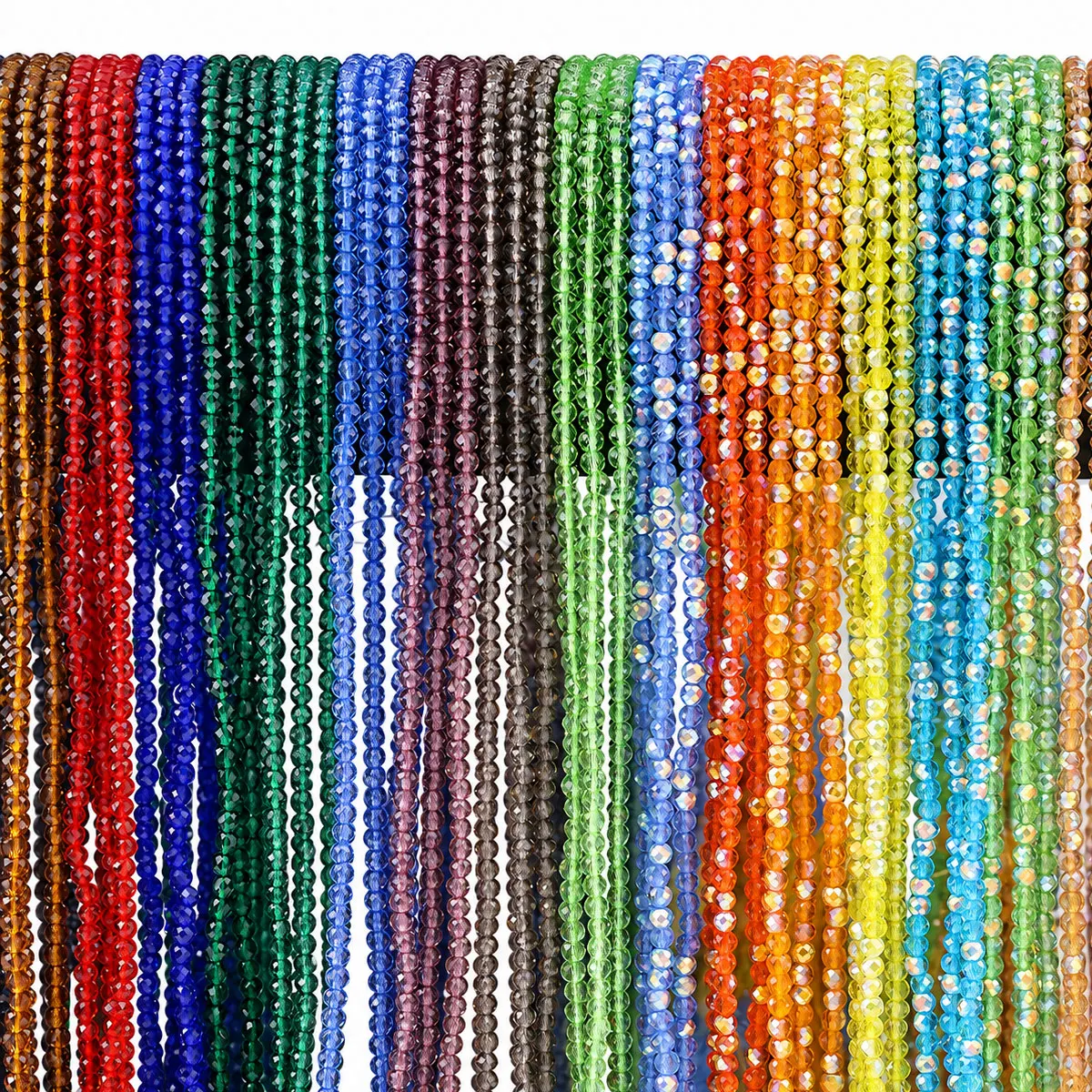 3mm 136pcs Glass Faceted crystal in a variety of colors Spacer Loose Beads For Jewelry Bracelets Necklace Making DIY Accessories