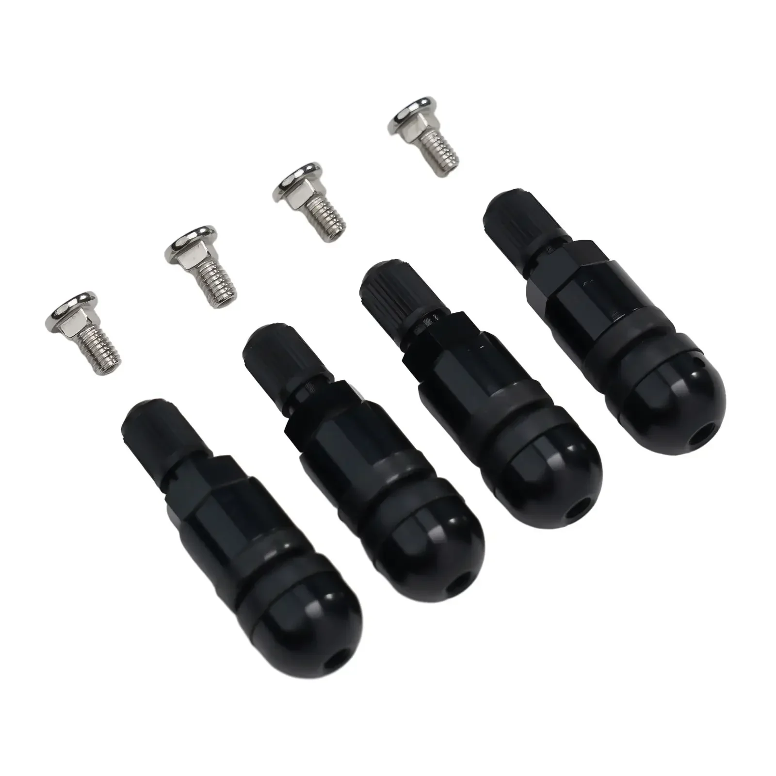 4pcs TPMS Tire Pressure Sensor Valve Stem Repair Kit For BMW 5 Series Black Tire Pressure Sensor Repair Part