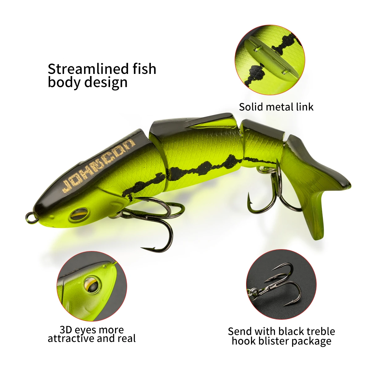 Sinking Minnow articulado – Señuelo swimbait duro para lubina y lucio - imagen 5