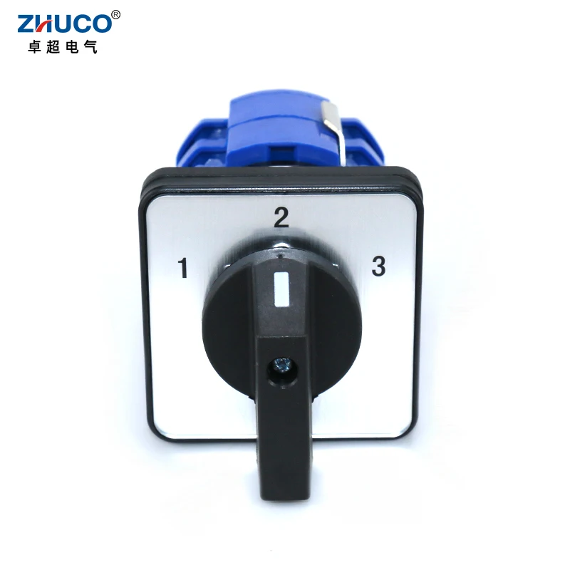 ZHUCO SZW26/LW26-63 63A 1-2-3 3 Position 2 Phase 8 Terminals Electrical Ganrator Universal Rotary Changeover Cam Switch