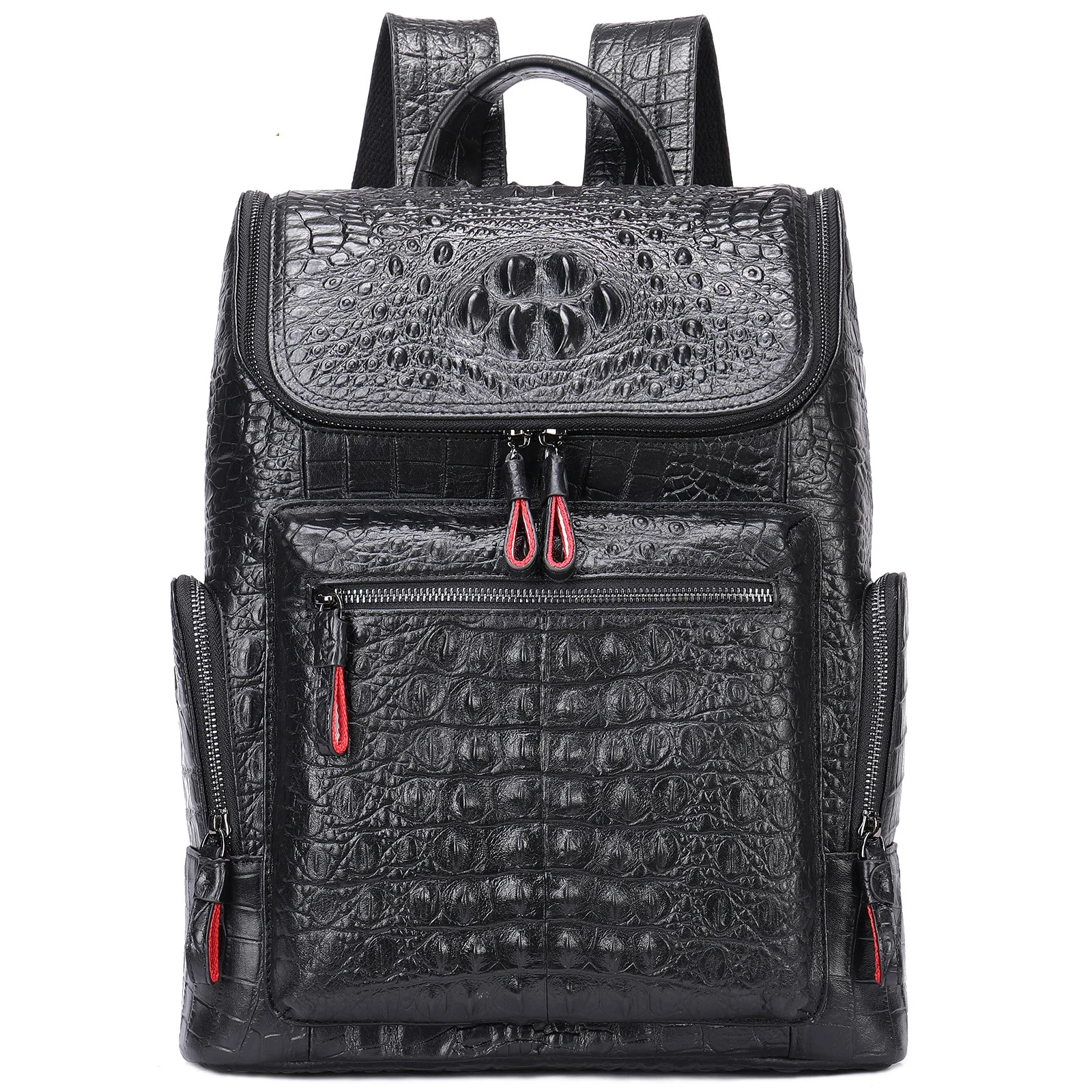 Luxury Genuine Cow Leather Men's Travel bag Backpacks Brand Alligator Pattern Backpack leather male Backpacks shoulder bag 2024