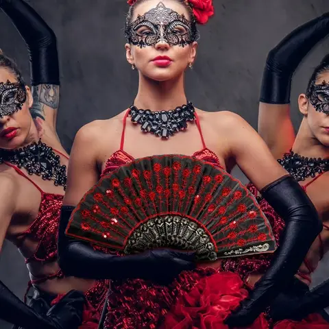 सेक्विन फैब्रिक फोल्डिंग हैंडहेल्ड हैंड फैन 2 पीस कढ़ाई फूल पैटर्न काले और लाल फीता चीनी हैंडल-क्राफ्टेड प्रशंसकों 1920 के दशक के लिए 10 best sales काला पंखा - №1