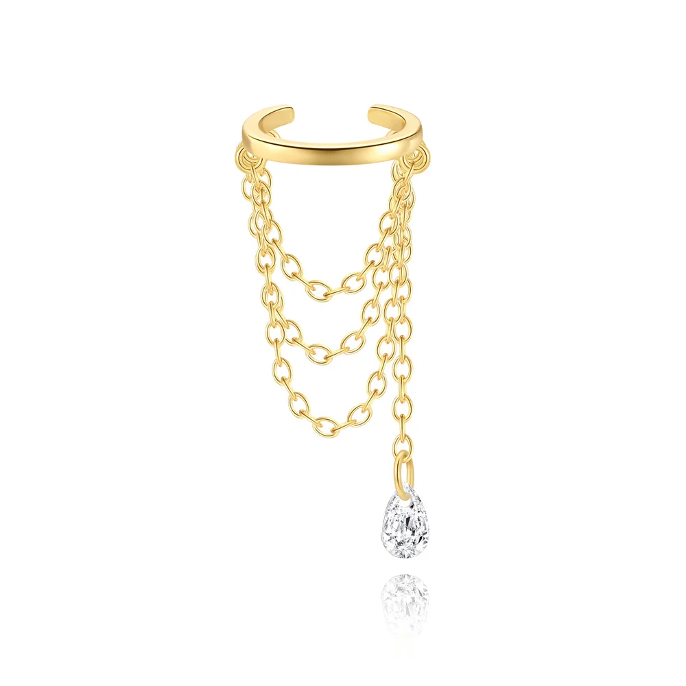 CANNER 1 ST 925 Sterling Zilveren Ketting Kwastje Geometrische CZ Platte Kop Piercing Oor Bot Nagel Voor Vrouwen Ins Ster Maan Stud oorbel
