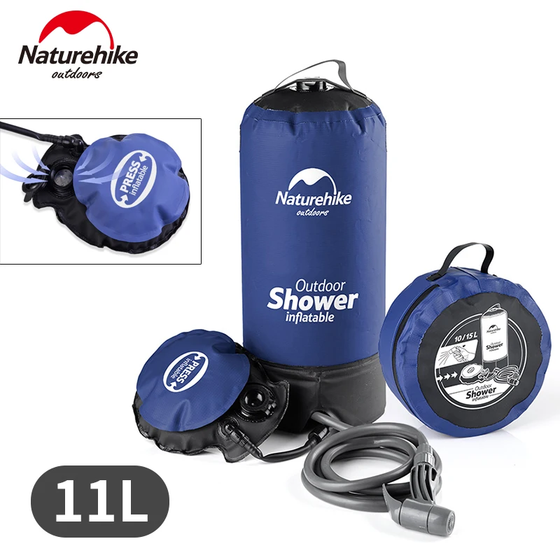 

Naturehike уличная сумка для душа, сверхлегкая сумка для хранения воды из ПВХ, душ под давлением с ножным насосом, уличная надувная сумка для ванны, 11 л
