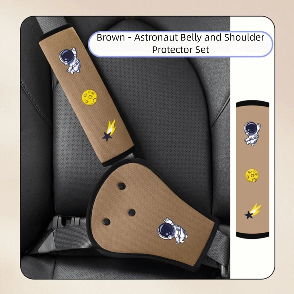 

Pink Color Seat Belt Adjustment Comfortable Pad Adjustment Kit Anti-Neck Limiter Protection Cover Abdomen Pad Belt Positioner