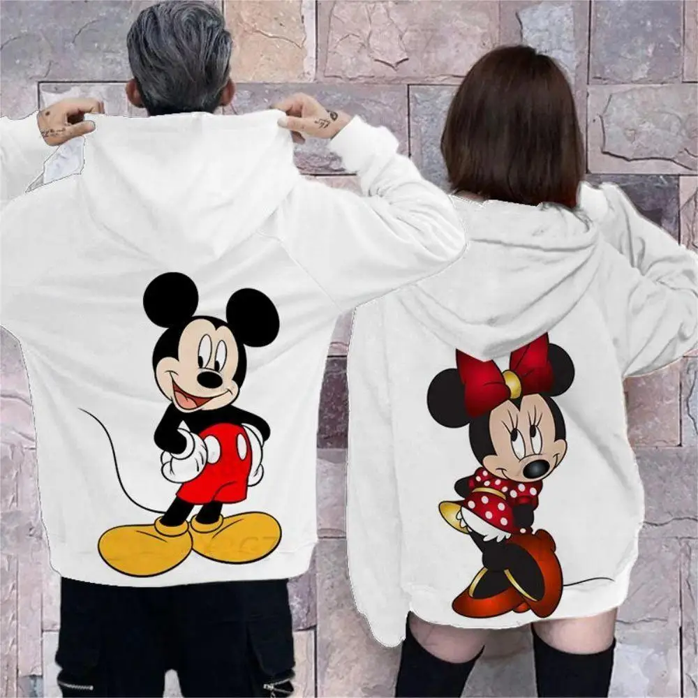 Couple Outfit Disney Hoodies Minnie Mouse Women\'s Casual Sweatshirt Couple Hoodie Men\'s Women Clothing Mickey Y2k Print Top