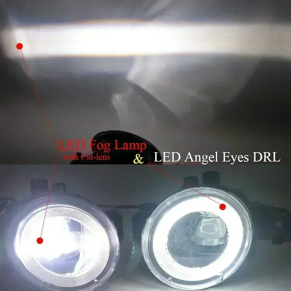 ترقية LED الضباب الخفيف PTF 30 واط لنيسان سنترا MK V 2005 2006 واضح عدسة عين الملاك DRL ضوء النهار الجري ملحقات المصابيح
