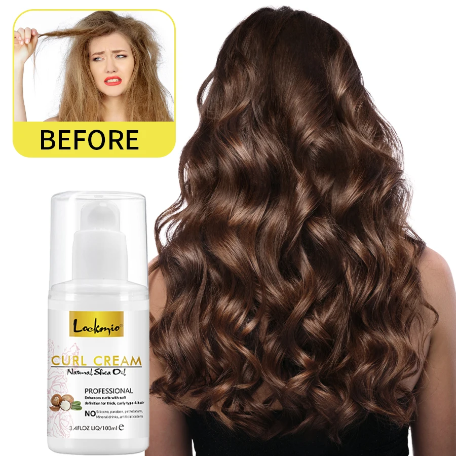 LOCKMIO Curl Cream Moisturize Enhances Curls with Soft Curling Defining Cream Women Anti-frizz Hair Care Product for Curly Hair