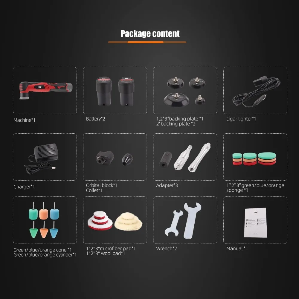 آلة تلميع السيارة الصغيرة ذات السرعة المتغيرة 12 فولت، آلة تفصيل السيارة، بطاريات قابلة لإعادة الشحن، ملمع لتفصيل السيارة