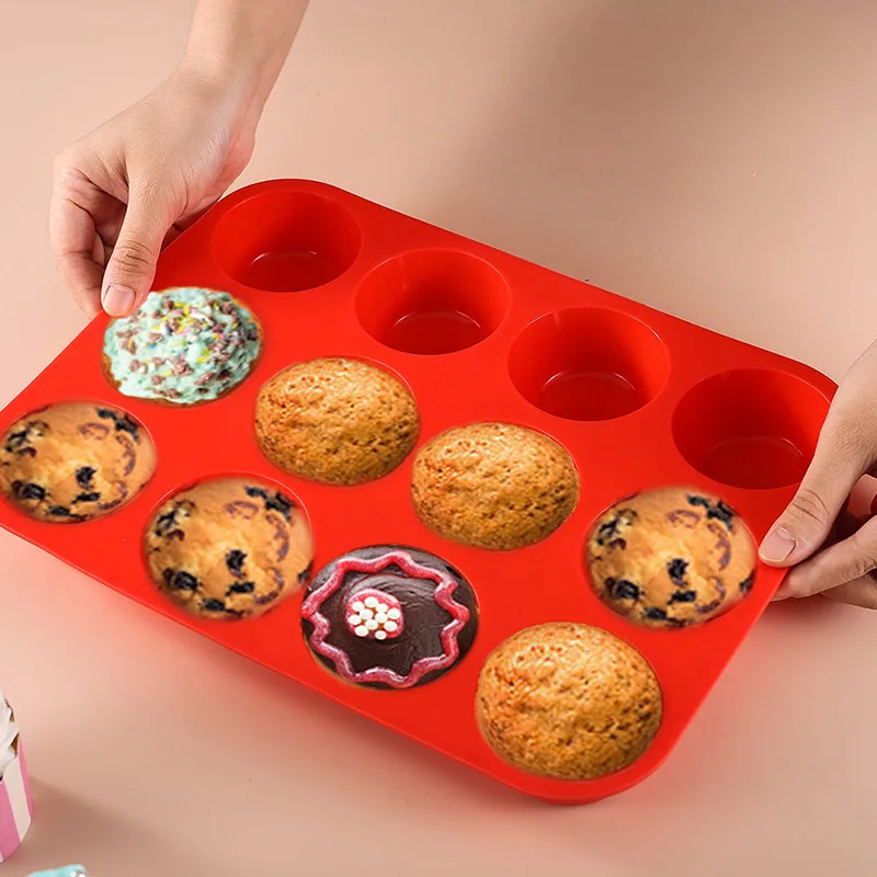 Silicone Round Mold 6/12/24 Holes Mini Muffin Cupcake 2