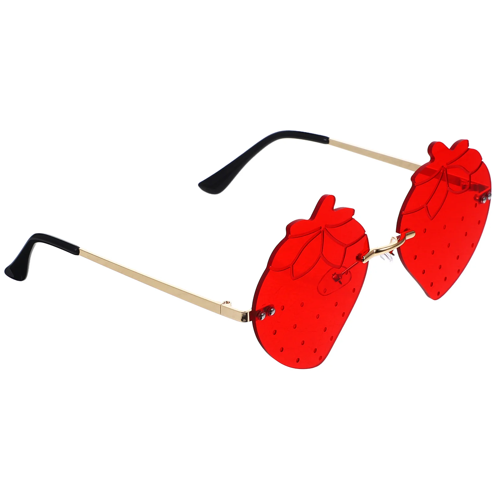 

1Pair Strawberry Glasses Vintage Frameless Sunglasses Cool Fun Party Supplies for Masquerade Christmas New Year Performance