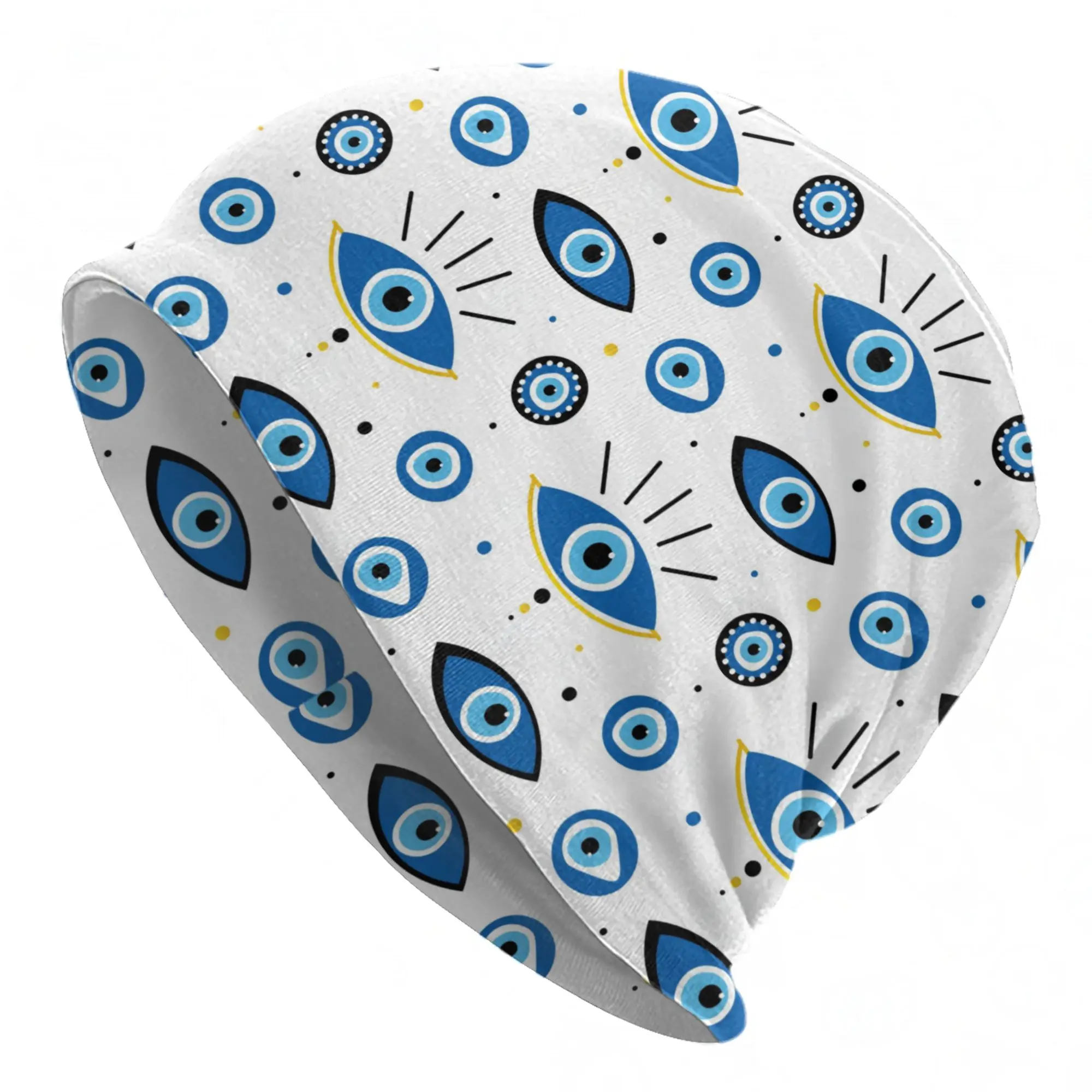Nazar Evil Eye Lucky Charms Bonnet Hats Autumn Winter Ski Skullies Beanies Hats Turkish Amulets Unisex Warm Thermal Elastic Cap