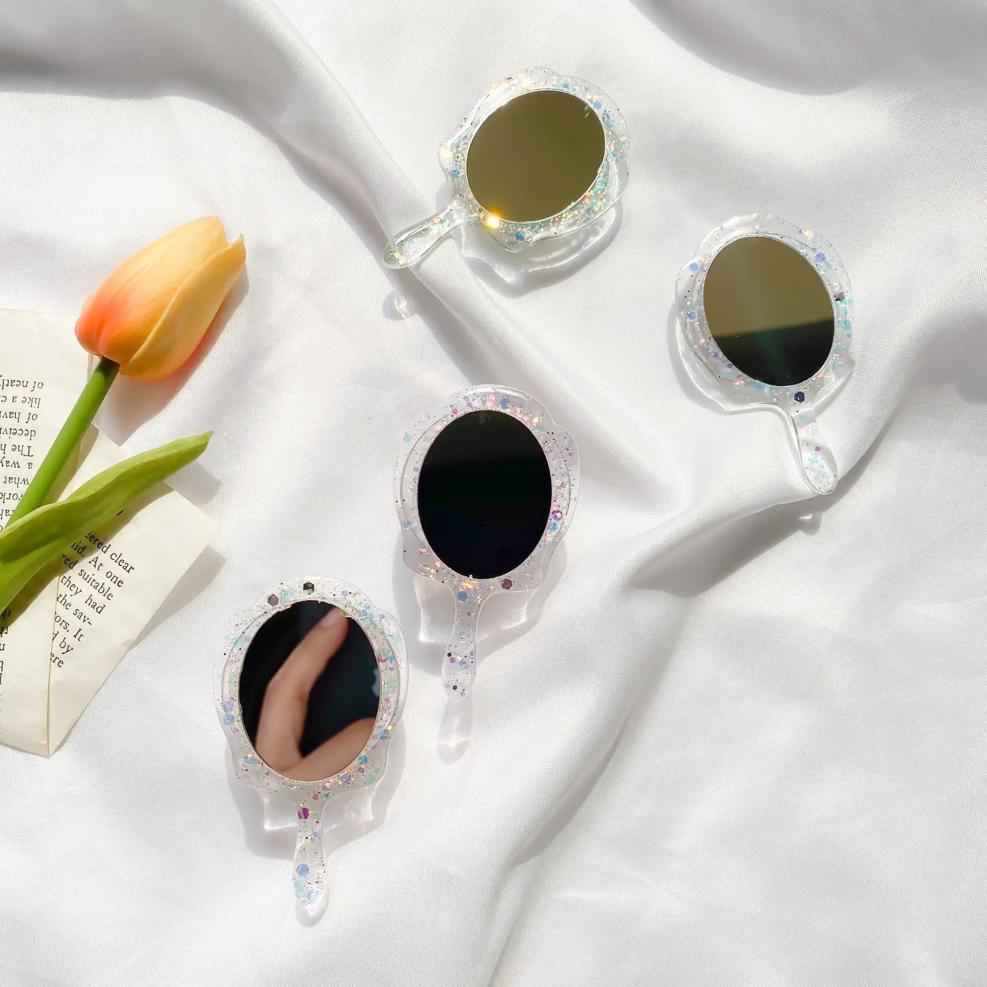 Креативная веерообразная минималистичная подставка для телефона, персонализированное зеркало для макияжа Goddess Art, портативное настольное крутая подушка безопасности, ручка для телефона