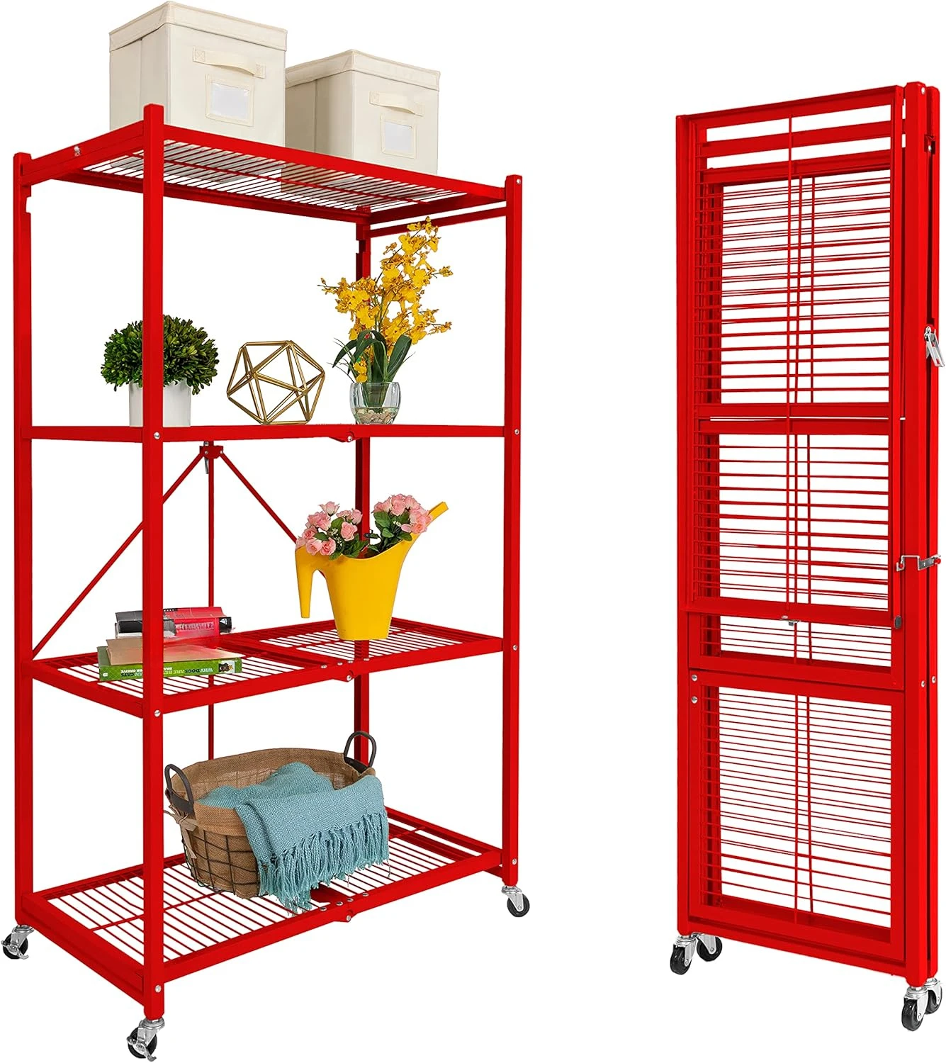 Storage Shelves on Wheels, Steel Shelving, Heavy Duty Garage Storage & Organization, Closet Organizer