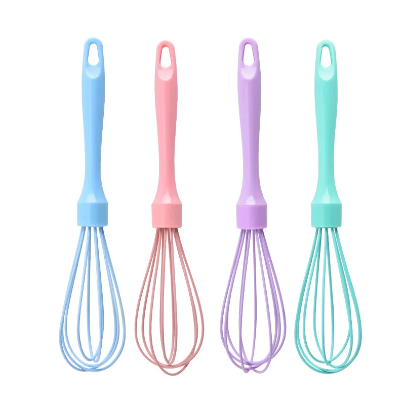 1PC 25cm Heat Resistant Silicone Hand-Held Egg Whisk Egg Pastry Scratch Resistant Coated Household Cooking Baking Mixing Tools