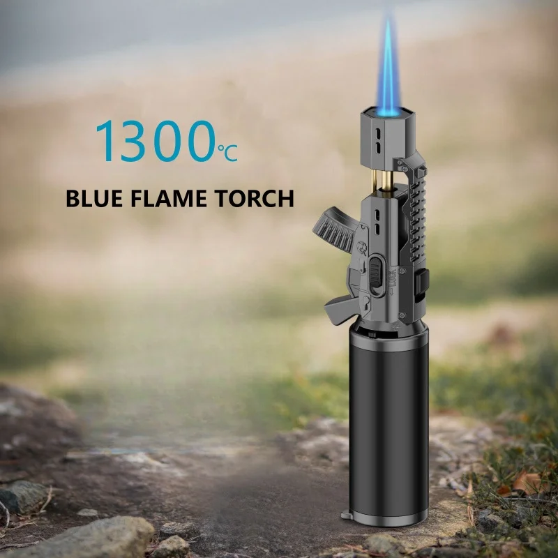 360° Use Outdoor Windproof Gas Lighter Powerful 1300° Blue Flame Torch Jet Igniter Cigar Kitchen BBQ Welding Survival Tool