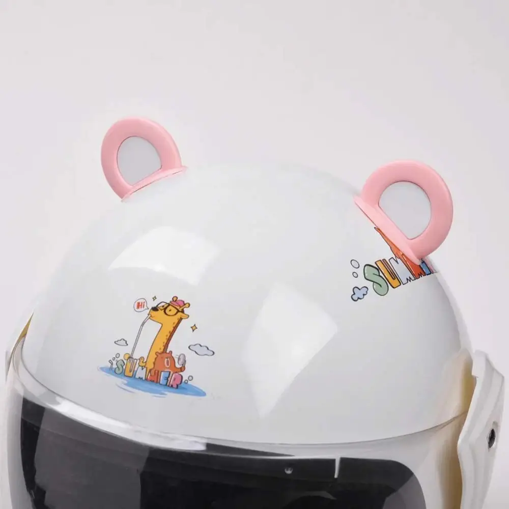 Cute Self Adhesive Cartoon Motocross Bear Ears Helmet Sticker Helmet Decoration Helmet Accessories Motorcycle Helmet