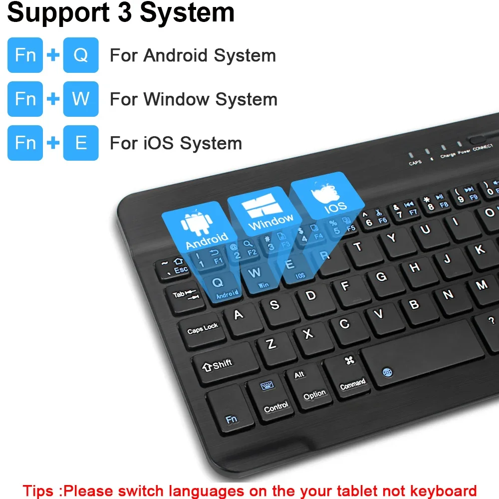 KEBIDUMEI Bluetooth Keyboard Mini Rechargeable Keyboard Portable Keyboard Russian/English Dual Language for PC Laptop Tablet