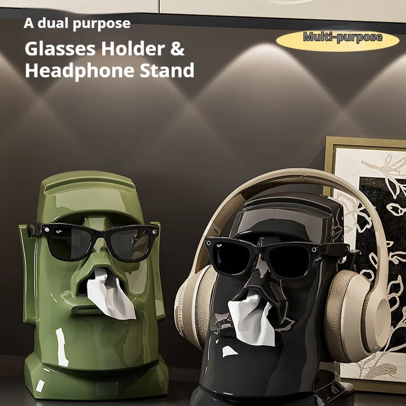 

Creative multi-functional tissue box, living room high-end household coffee table, dining table, stone statue tissue box,