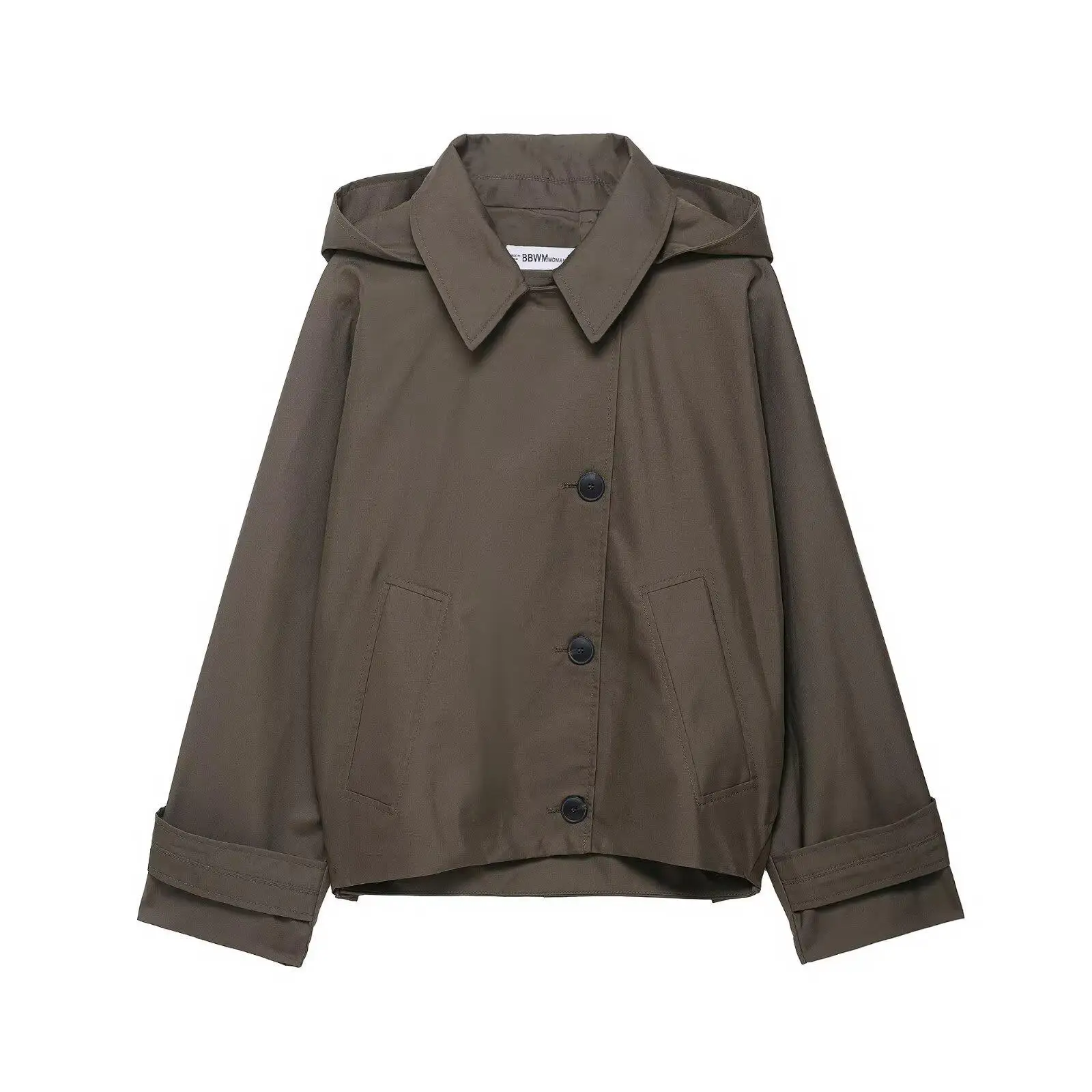 

Waterproof Fashionable Women's Coat Cross-Border Elegant Atmosphere Regular Denim Fabric Long Sleeve Ultra-Thin Winter Coat