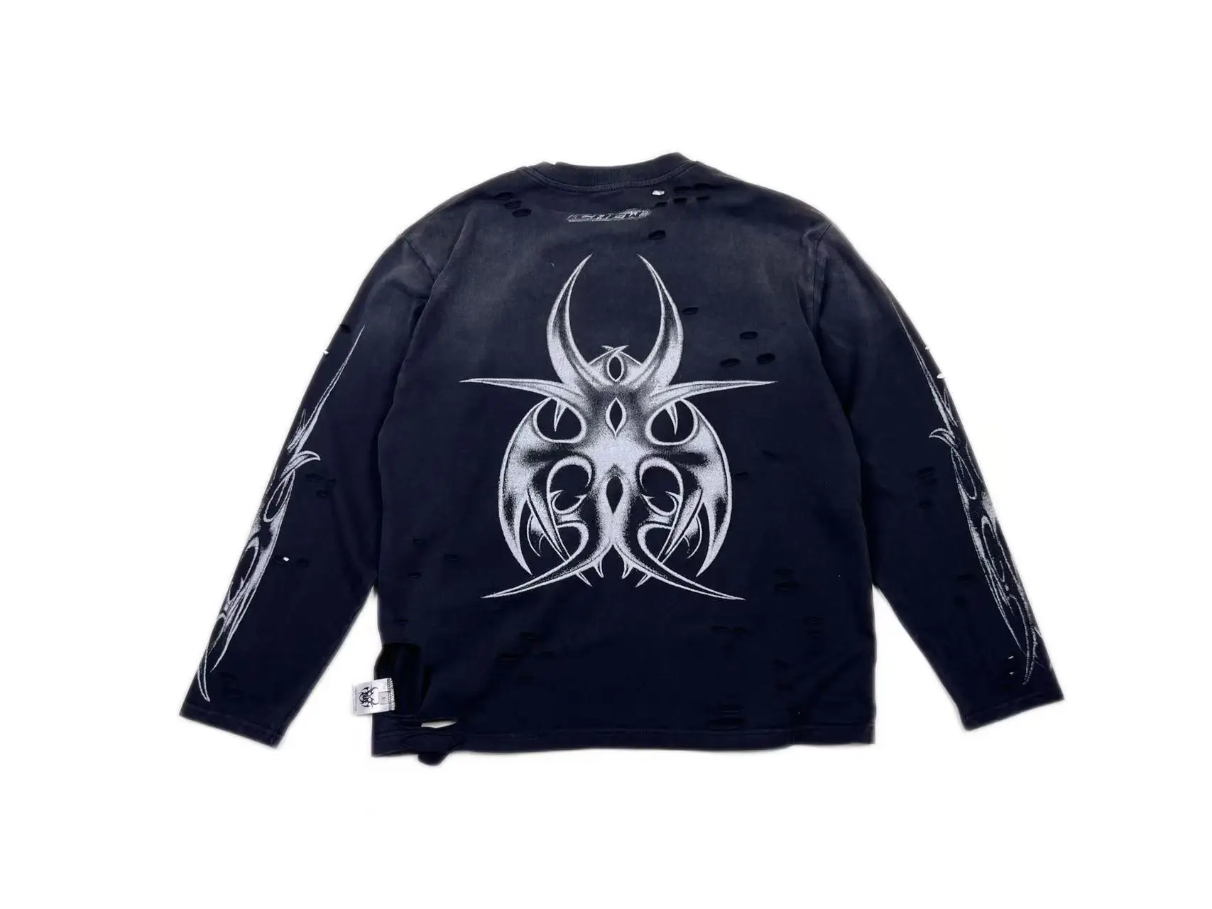 CHEW FOREVER Thorned Skeleton Long Sleeved T-Shirt Men Women High Quality T Shirt Top Tee