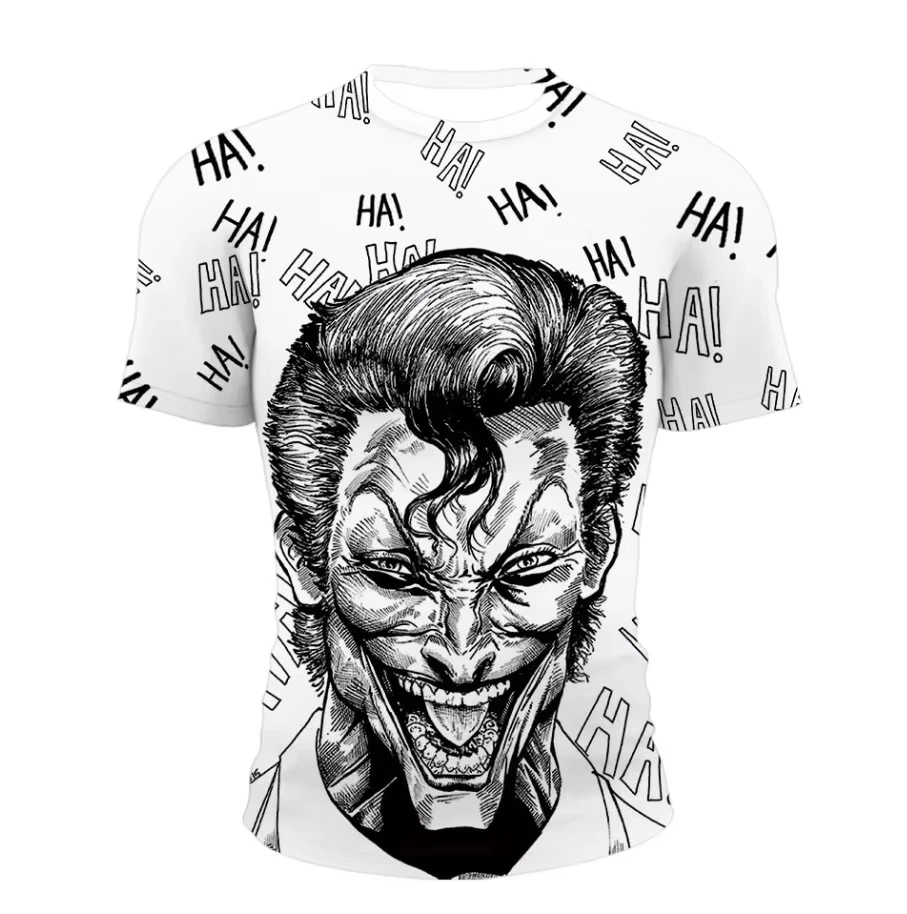 

Hot Sale ！Summer Clown White Joker 3D Printed T Shirt Men Size Cool