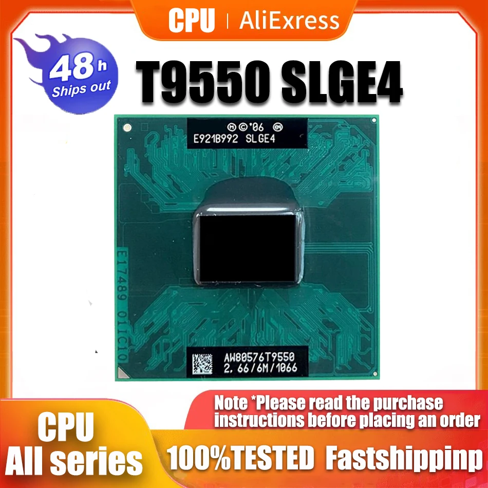 T9550 2.66 / 6M / 1066 SLGE4 PGA notebook CPU E0 stepping support PM / GM45