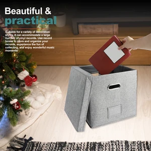 Hộp lưu trữ vinyl có khả năng gấp lớn với nắp, tủ quần áo gia đình đa chức năng, tổ chức vải lanh, 13 8 Vinyl Caixa bán hàng chính - 2