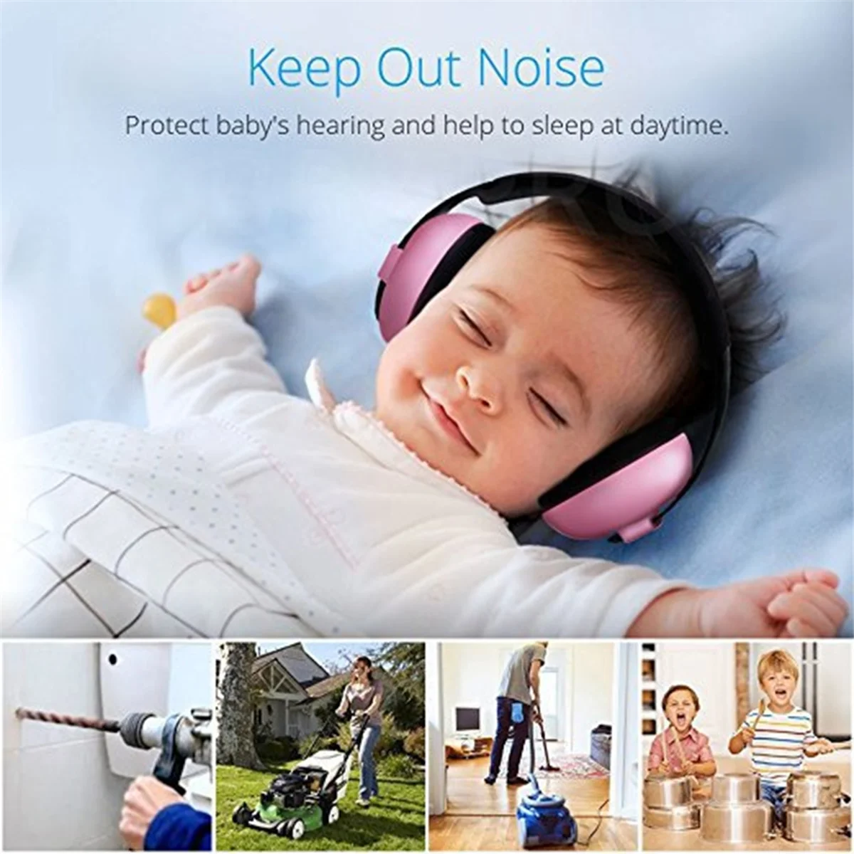 Baby Ear Protection and Noise-Cancelling Headphones, Baby Sound-Isolating Earmuffs, Children'S Noise-Proof Earmuffs(B)