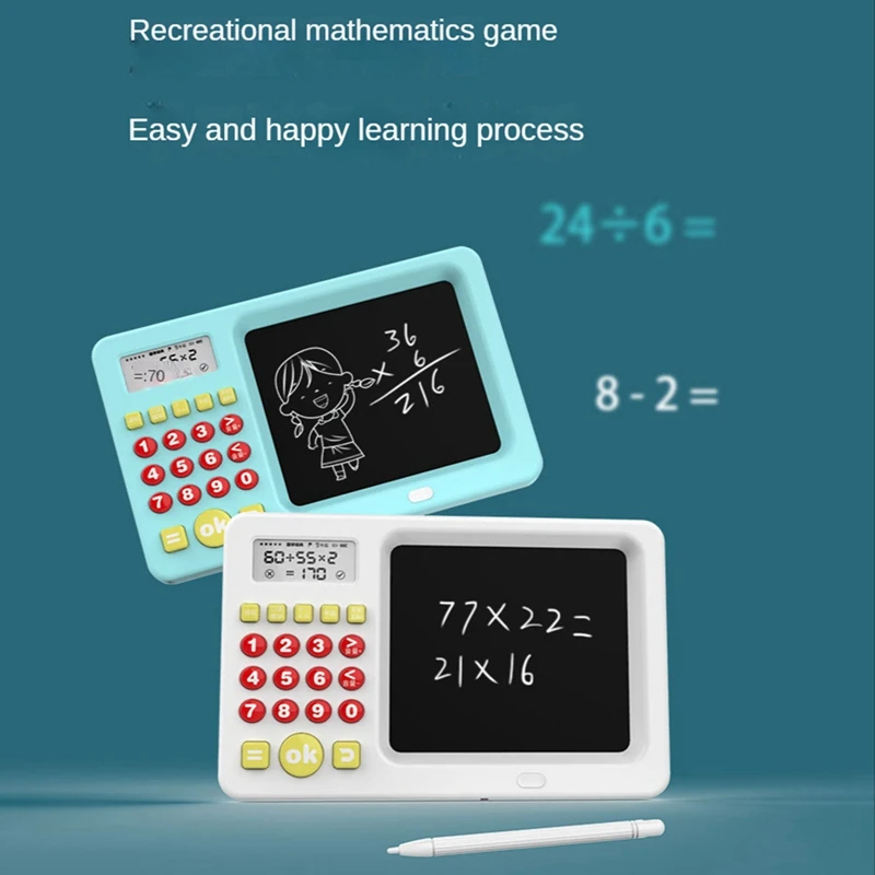 

2 In 1 Children's Math Mouth Calculation Enlightenment Early Education Calculator Thinking Training Writing Pad