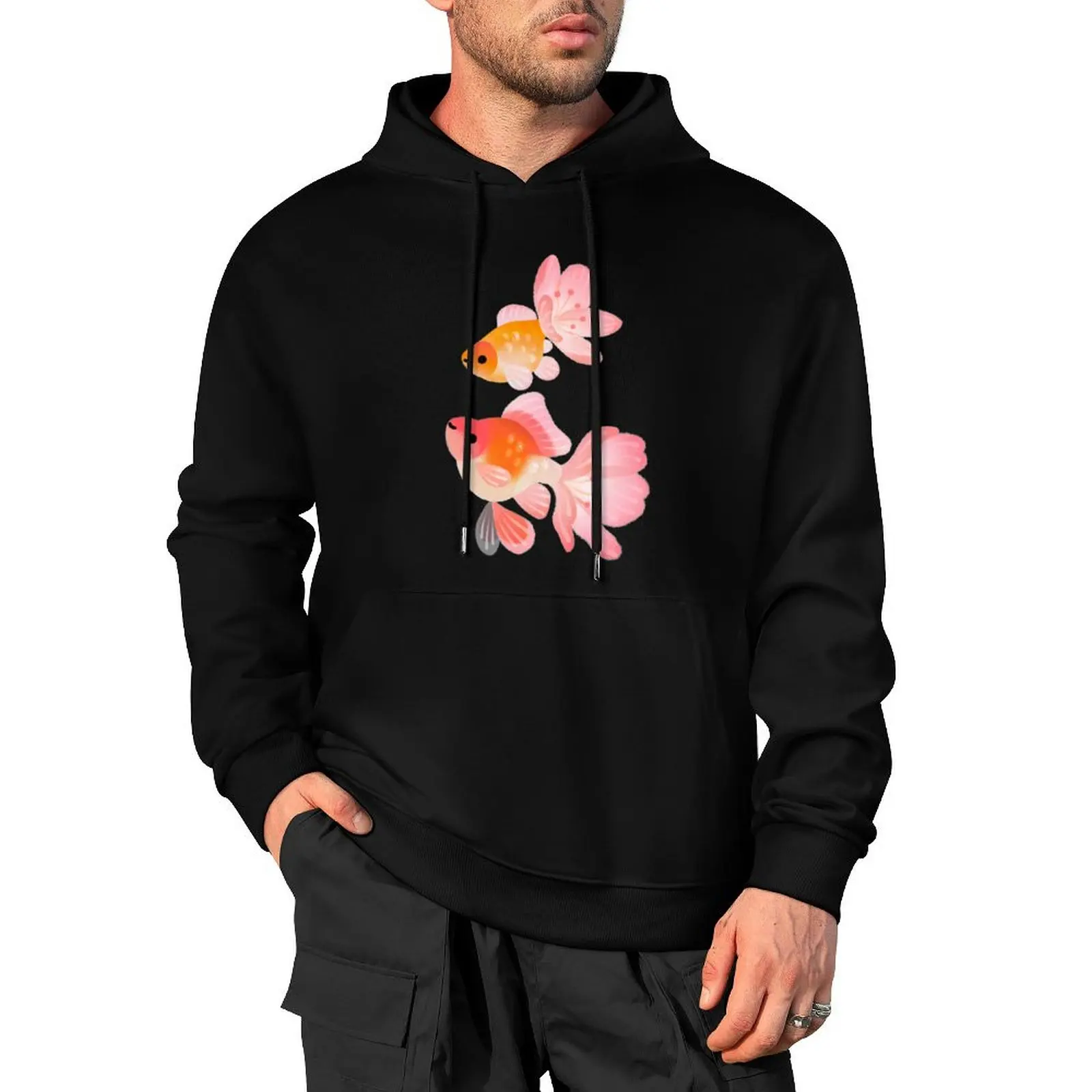 

Cherry blossom goldfish 1 Pullover Hoodie men's clothing korean style clothes men's sweat-shirt set man hoodie