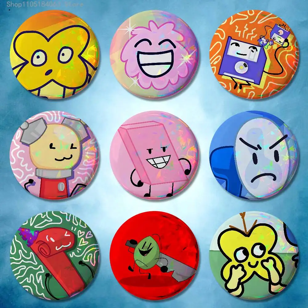 

B-Battle for Dream I-Island BFDI Badge 25 32 44 58 75 mm Round Cosplay Pin Bag Decor Fans Collect Friends Gifts Brooch Souvenir