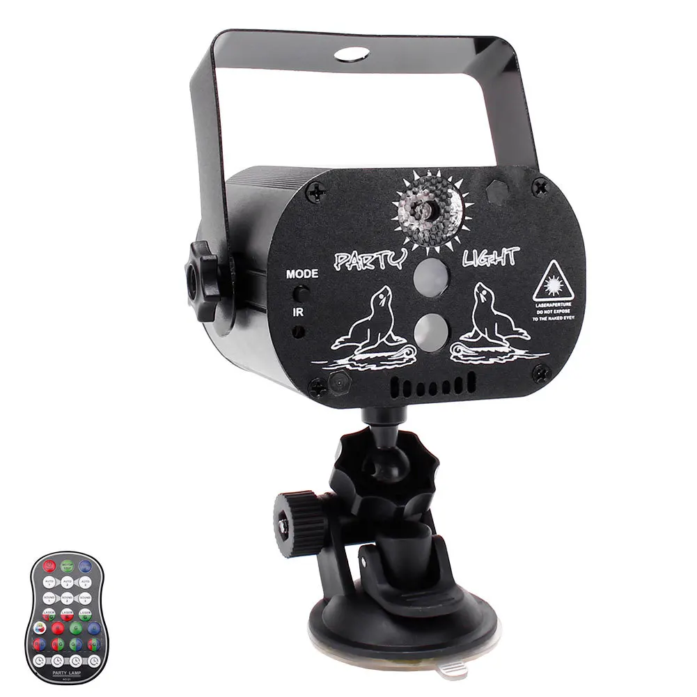 Remote Control Mini 6 Hole UV Laser Light Strobe Voice Control Projection Ambient Light KTV Party Stage Light