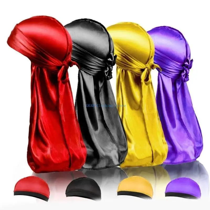 N0PE Đuôi Dài Durag Headwrap Nắp Dành Cho Nữ Durag Đầu Quấn Nhanh Khô Mũ Turban Cho Dreadlocks Nhiều Kiểu Tóc