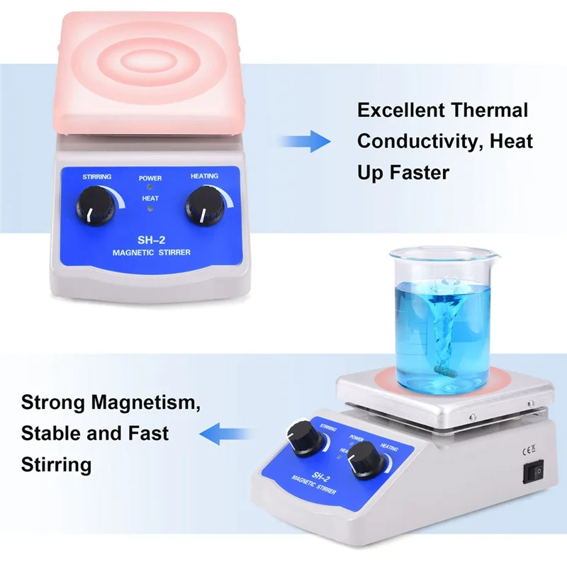 

Popular Magnetic Stirrer Hot Plate With Thermometer,2000ML Mixing Capacity Magnetic Hotplate Stirrer With Stir Bar Stand US Plug