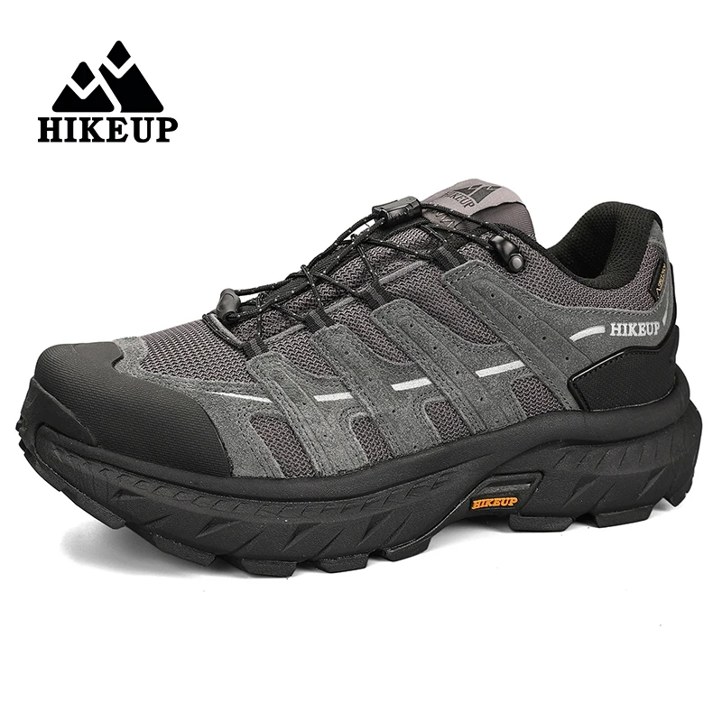 HIKEUP Men Hiking Shoes, Lightweight Mesh Suede, EVA Midsole, Rubber Anti-Slip Outsole, Sneakers for Hiking, Walking & Camping
