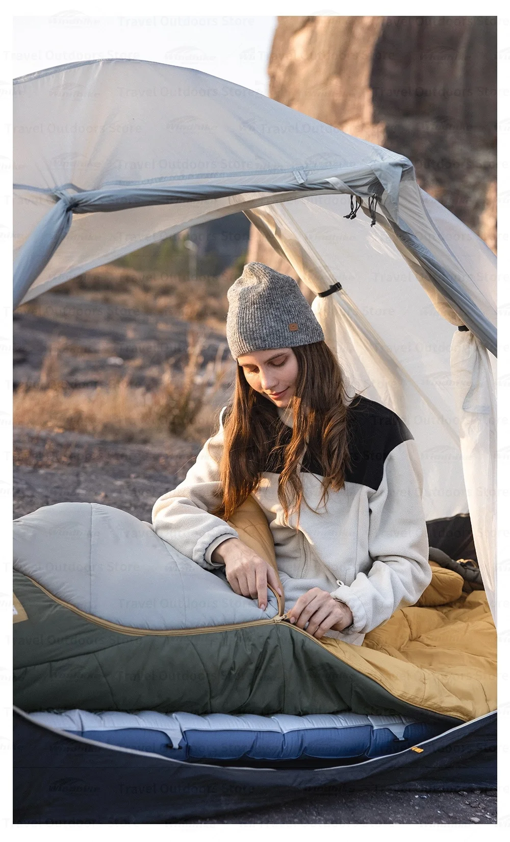 Naturehike Outdoor Warm Mujin PRO Mumienschlafsack für Männer und Frauen, leicht, für Camping, Wandern, Bergsteigen, Reisen, tragbar – Detail 6