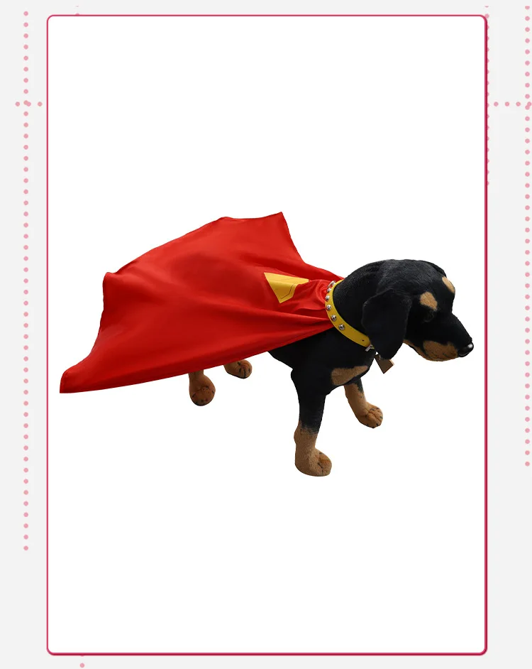 Red Krypto Cosplay Cloak Superdog Krypto Costume Cape Printed Dog Tag Full Set Pet Clothes Custom Made 2025 New view 6