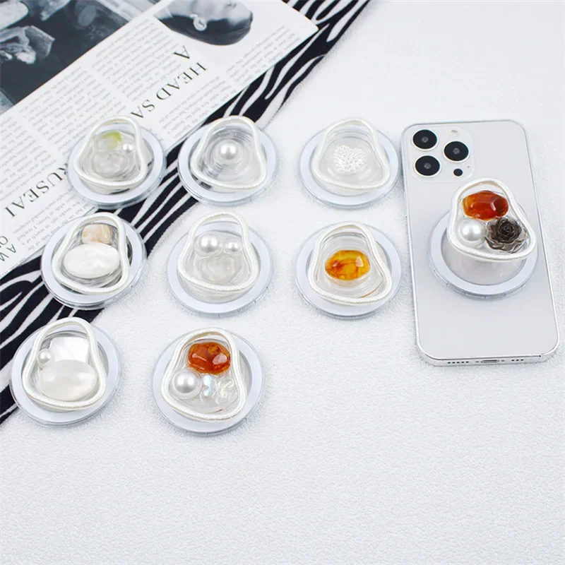 

Универсальный магнитный держатель для телефона в стиле бохо с бантом и жемчугом