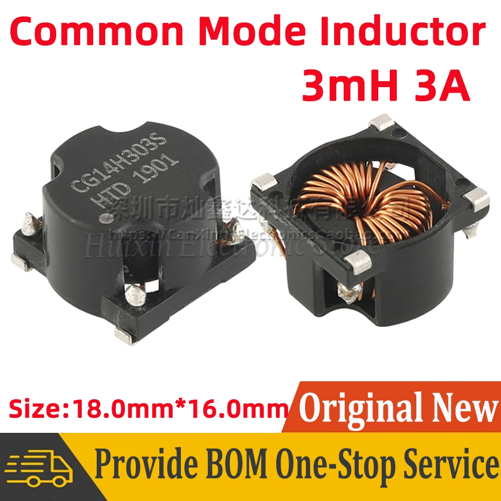 

5pcs SMT Common Mode Choke Coil Inductor Inductance 3mh 3A High Current Switching Power Supply Filter Magnetic Ring CG14H303S